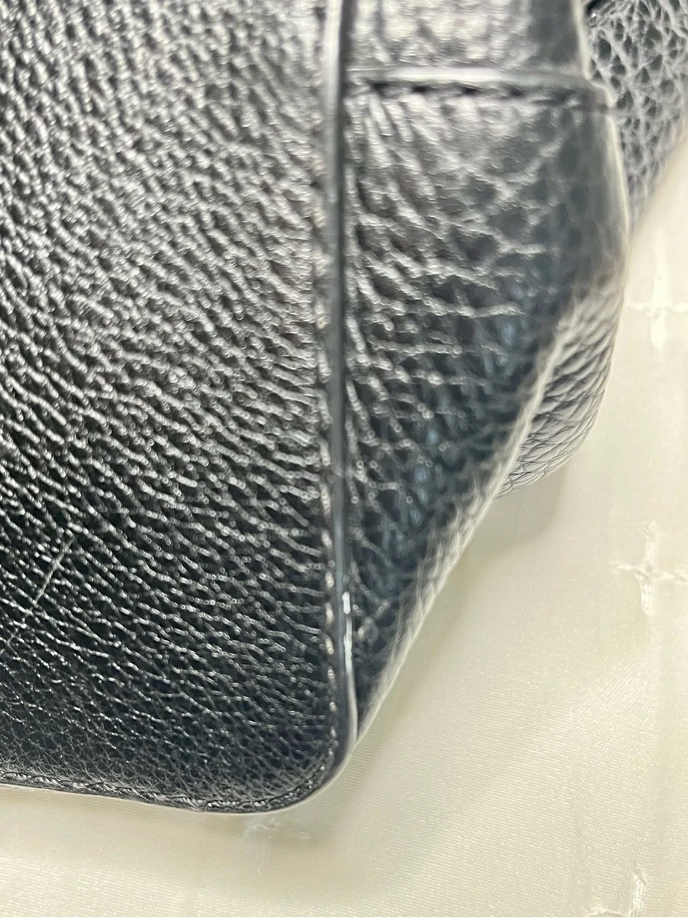 Tory Burch Black Pebbled Leather Braided-Handle Tote with Magnetic Closure